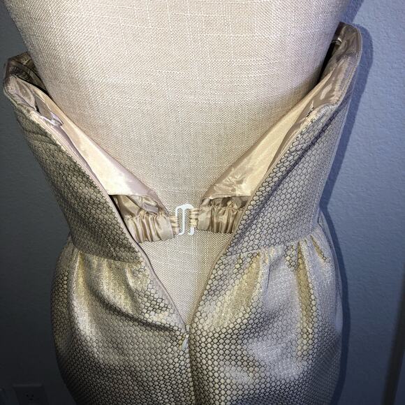 Shoshanna Cocktail Dress Ivory and Gold - SZ 4 - Picture 6 of 10